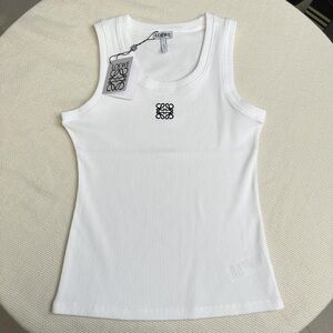 Loewe White Ribbed Tank Top